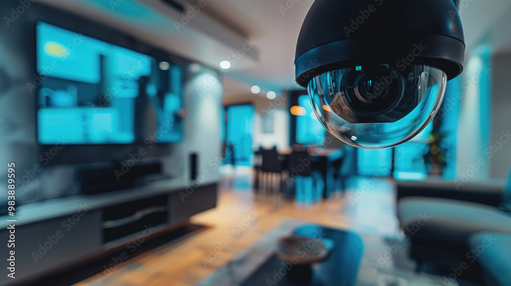 A security camera in the house. A security camera in the house.