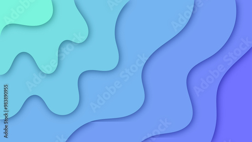 Abstract paper cut shape wave background