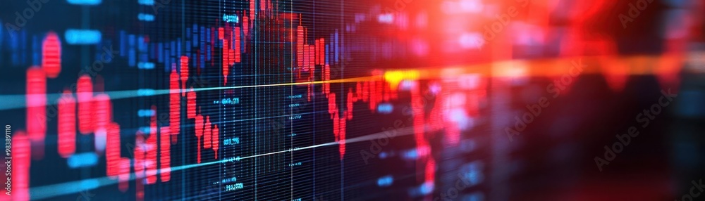 Fototapeta premium Business report showing market decline and losses, Market decline, Financial uncertainty