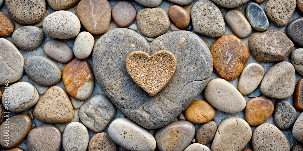 Stone pebbles in the shape of a heart Stone pebbles in the shape of a heart