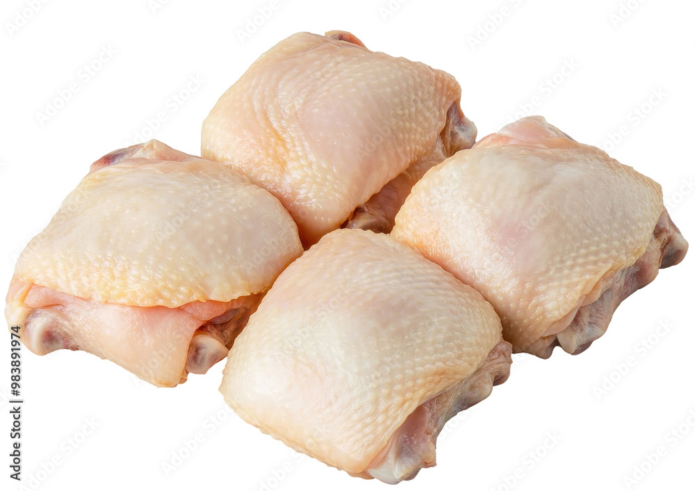 Uncooked chicken thighs with transparent background. Uncooked chicken thighs with transparent background.