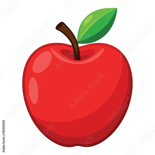 Fresh red apple on a isolated white background