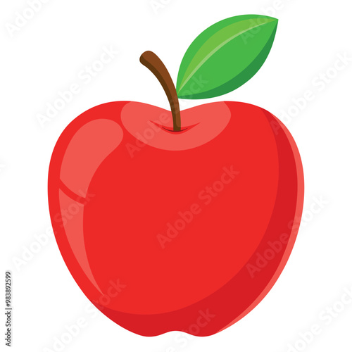 Fresh red apple on a isolated white background