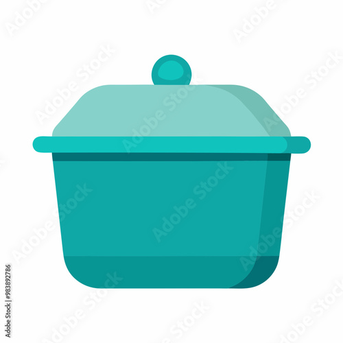 Tupperware on White Background Vector Illustration | SVG & Cricut Files | Clipart & Cut Files for Silhouette | Vector Logo & T-shirt Graphics