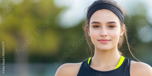 Athletic young woman with gym ball in sportswear