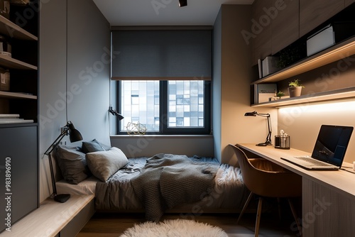 ミニマリストデザインのシンプルなワンルームアパートメント |TMinimalist One-Room Apartment with a Simple, Modern Design