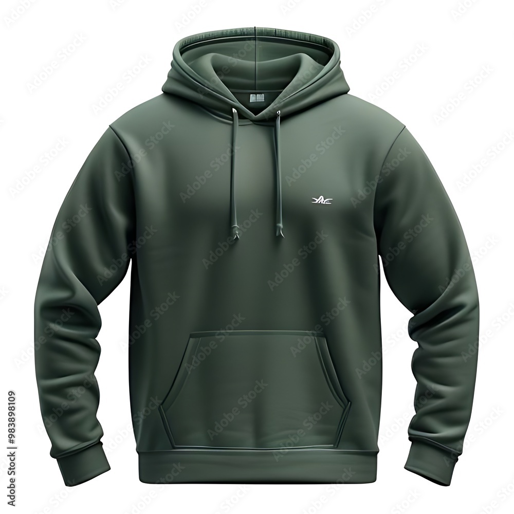 Exclusive 3D Green Hoodie Mockup on White Background Exclusive 3D Green Hoodie Mockup on White Background