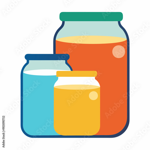 Jars on White Background Vector Illustration | SVG Design Files for Cricut & Silhouette