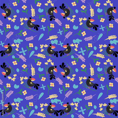 Beautiful background images of birds and flowers, suitable for graphic design, background work, various print work, can be edited.