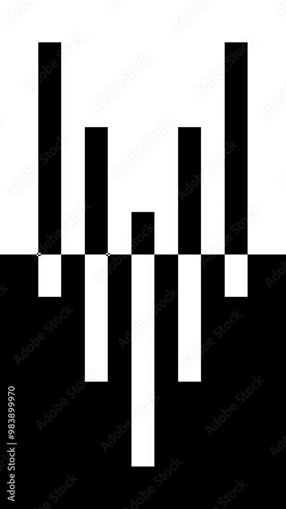 Vertical geometric transition mask, animated rectangles, stripes