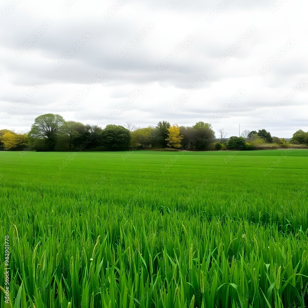 Beautiful environment landscape of green field cornfield or corn in Asia country agriculture harvest with sunset sky background.