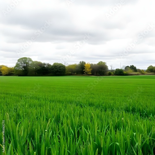 Beautiful environment landscape of green field cornfield or corn in Asia country agriculture harvest with sunset sky background.