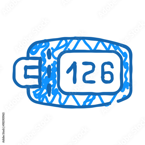 blood glucose meter doodle icon sketch vector. blood glucose meter sign. isolated symbol illustration