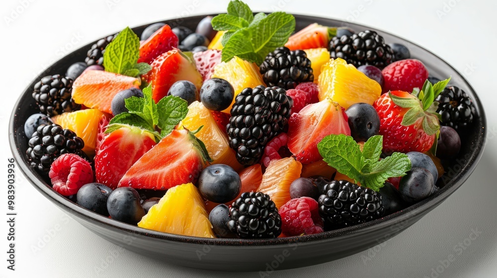 Mixed Fruit Salad in bowl isolated on white background Mixed Fruit Salad in bowl isolated on white background