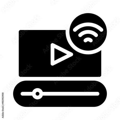 streaming glyph icon