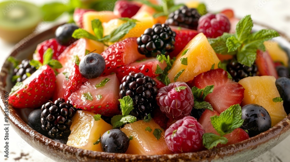 Mixed Fruit Salad in bowl isolated on white background Mixed Fruit Salad in bowl isolated on white background