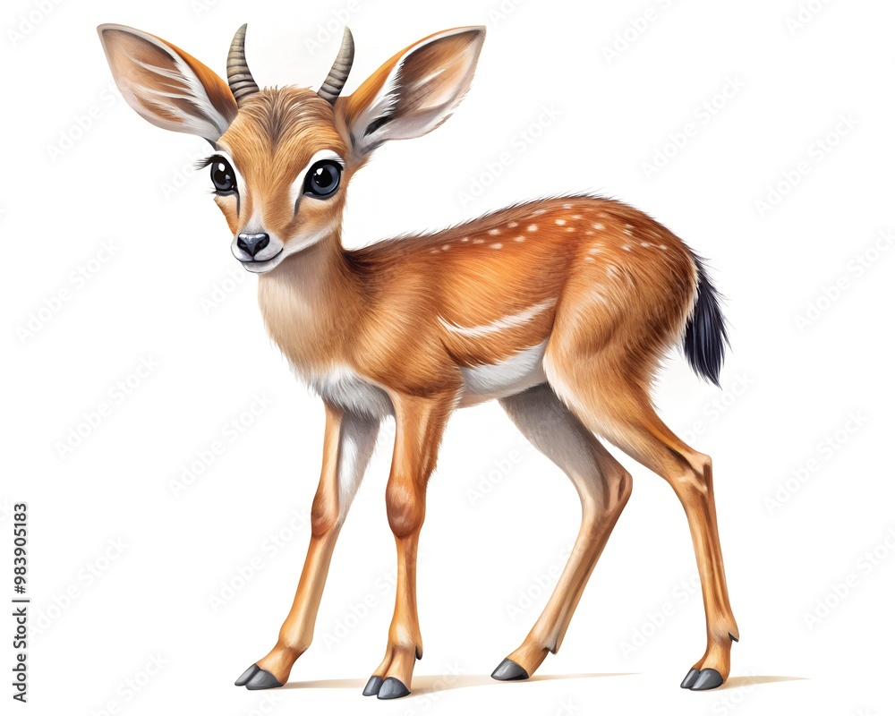 Fototapeta premium Baby antelope illustration isolated on white background