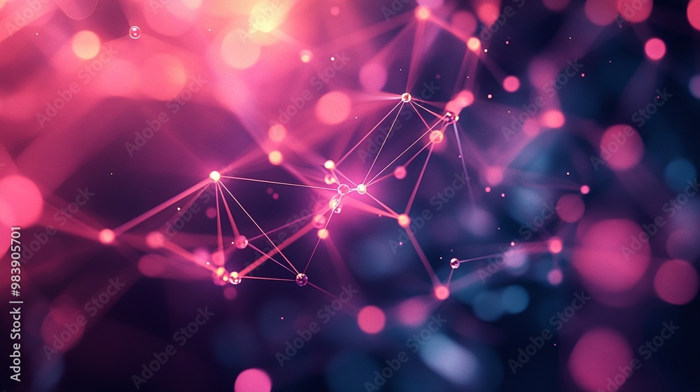 Abstract digital network with vibrant pink and blue connections, illustrating advanced technology and data visualization concepts. Abstract digital network with vibrant pink and blue connections, illustrating advanced technology and data visualization concepts.