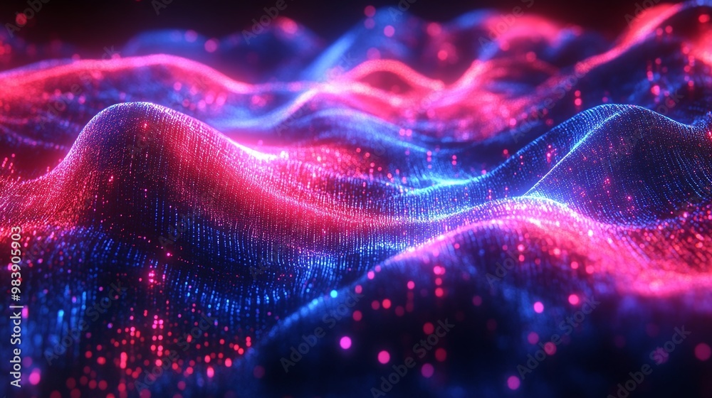 Abstract digital waves create a stunning visual experience with vibrant colors and fluid patterns, ideal for technology-themed projects. Abstract digital waves create a stunning visual experience with vibrant colors and fluid patterns, ideal for technology-themed projects.