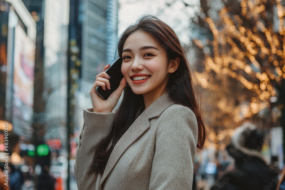 Young happy Asian business woman company employee or sales manager wearing suit working Young happy Asian business woman company employee or sales manager wearing suit working