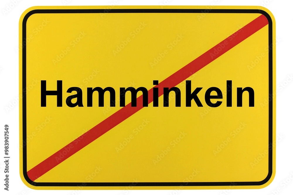 Illustration eines Ortsschildes der Stadt Hamminkeln in Nordrhein-Westfalen Illustration eines Ortsschildes der Stadt Hamminkeln in Nordrhein-Westfalen