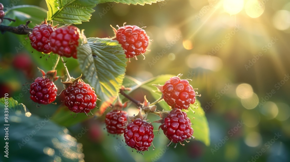 Mulberry tree with sunlight in the garden Mulberry tree with sunlight in the garden