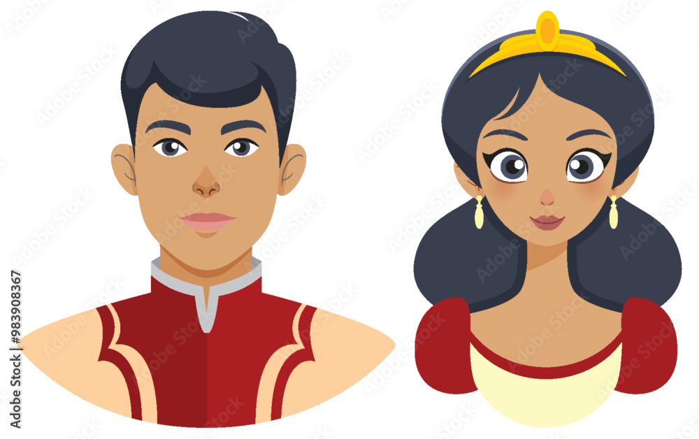 Royal Couple Vector Illustration Royal Couple Vector Illustration