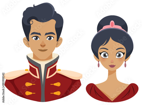 Royal Couple Vector Illustration