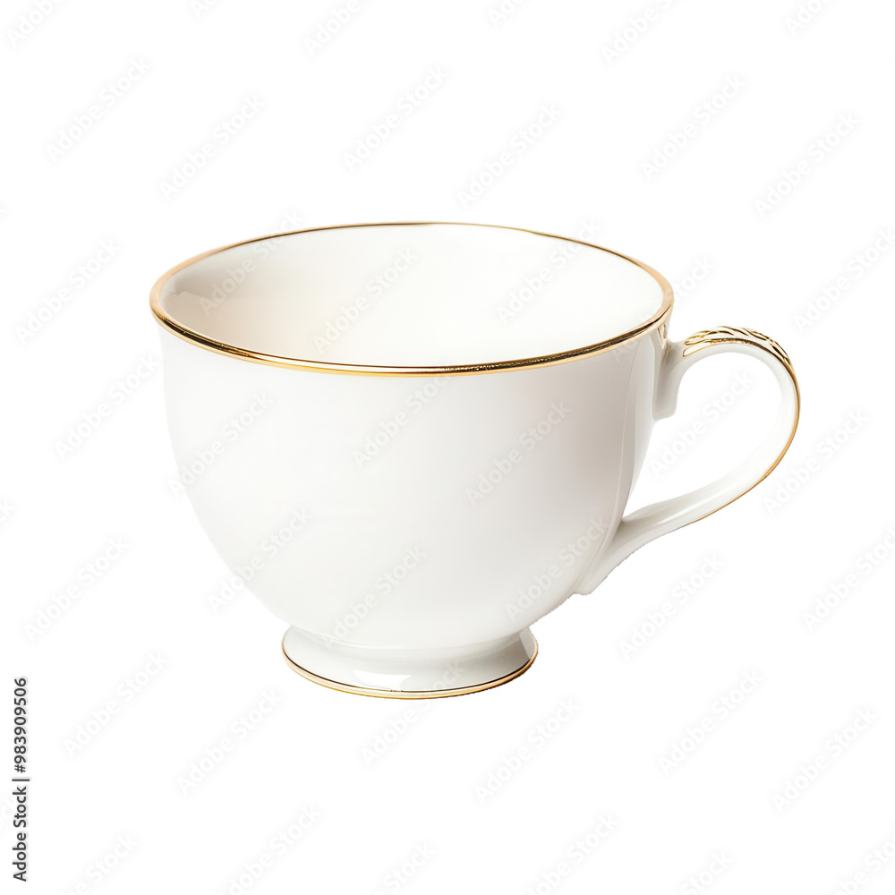 Empty teacup on transparent background, single object, Empty teacup on transparent background, single object,