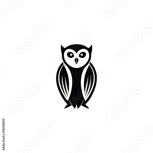 owl on white background