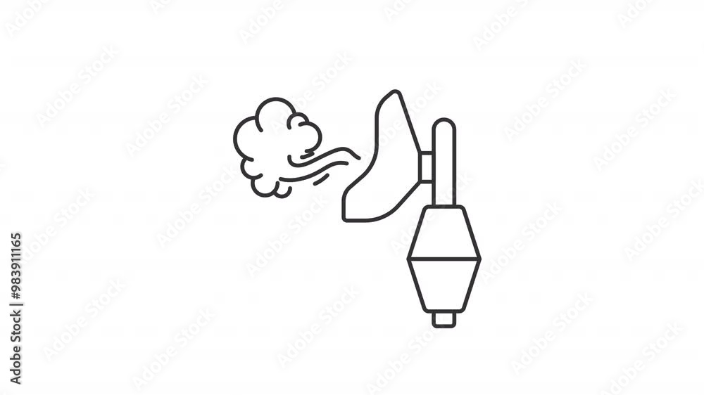 Nebulizer Animation Inhalation nebuliser line animation. Respiratory aid animated icon ...