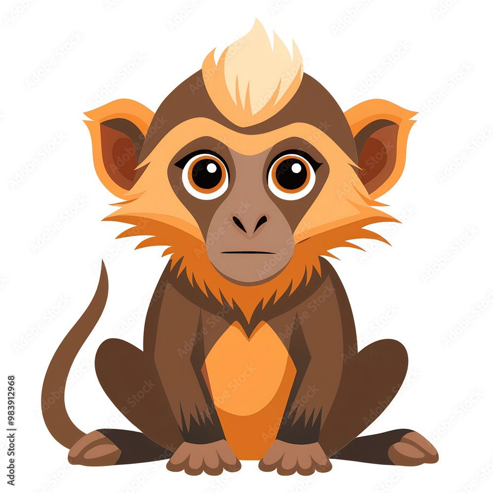 Fototapeta premium Baby baboon illustration isolated on white background