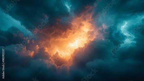 A Dramatic Lightning Storm in a Dark Sky