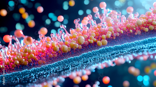 Steroids in the cell membrane/ Steroid molecules in the lipid bilayer, maintaining cell membrane photo