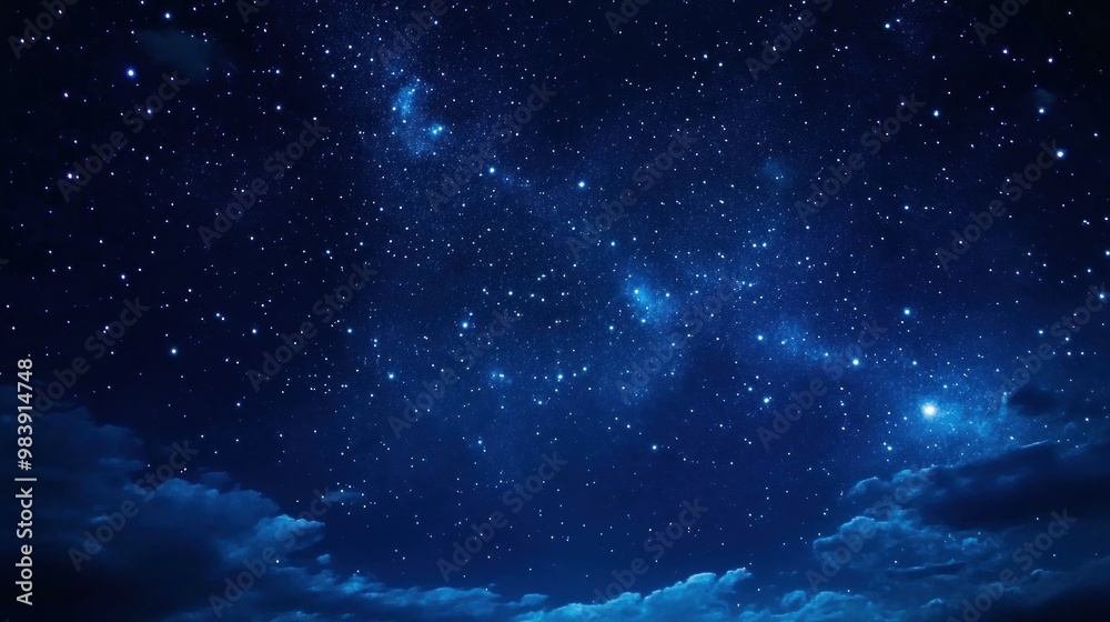 Starry Night Sky with Clouds Starry Night Sky with Clouds