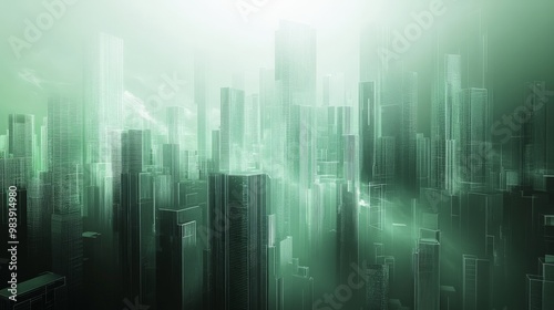 Emerald City: Futuristic Metropolis in the Mist