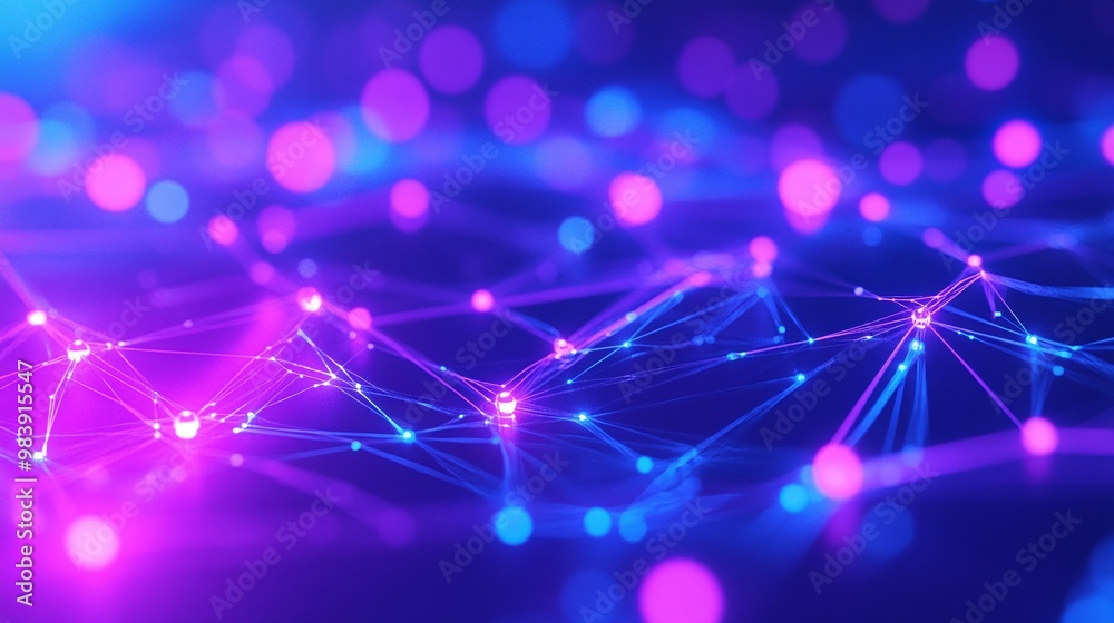 Vibrant abstract digital background with colorful lights and interconnected nodes, symbolizing technology and innovation. Vibrant abstract digital background with colorful lights and interconnected nodes, symbolizing technology and innovation.