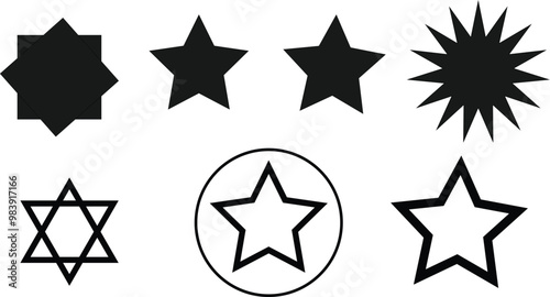 WebSparkle vector icons set. Shine symbol illustration. star sign collection.