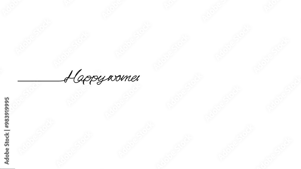 Happy Women's Day write animation. Animated women's day continuous single line. Motion graphic. Happy Women's Day write animation. Animated women's day continuous single line. Motion graphic.