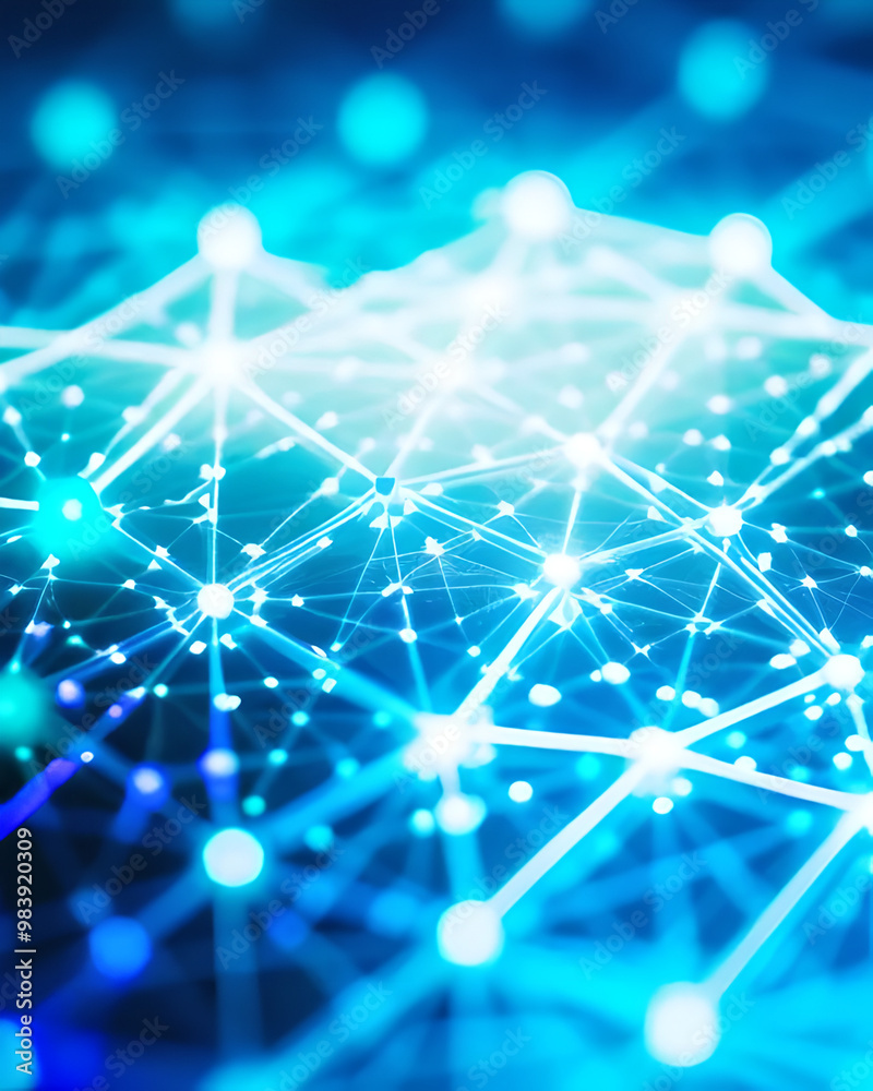 Holographic representation of a blockchain network with interconnected nodes and data links Holographic representation of a blockchain network with interconnected nodes and data links