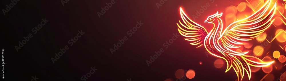 A vibrant phoenix illustration, symbolizing rebirth and transformation against a dark background with glowing accents. A vibrant phoenix illustration, symbolizing rebirth and transformation against a dark background with glowing accents.