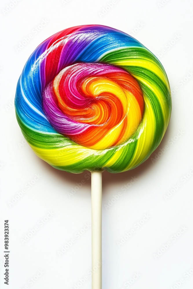 Colorful Rainbow lollipop on a white background Colorful Rainbow lollipop on a white background