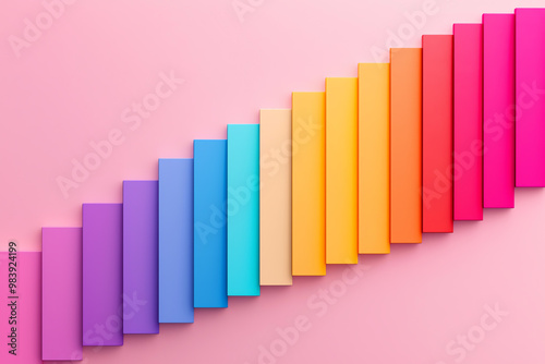 Multilayered timeline representing different phases of business growth, with vibrant colors timeline, business growth, development phases