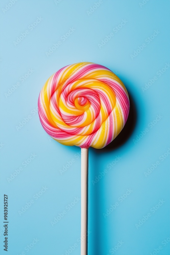 Colorful lollipop on a blue background Colorful lollipop on a blue background