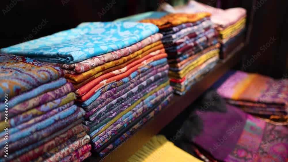 Traditional Arabic Fabrics Display in Dubai Traditional Arabic Fabrics Display in Dubai
