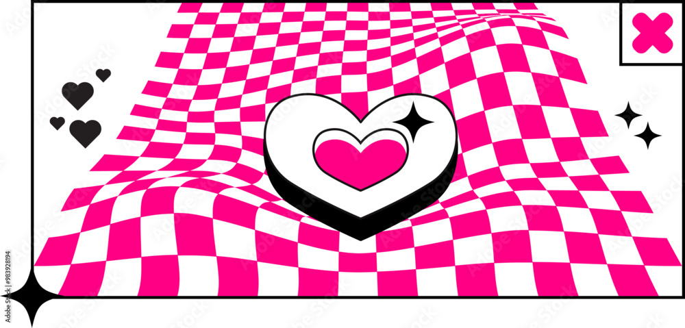 Fototapeta premium Y2k Heart