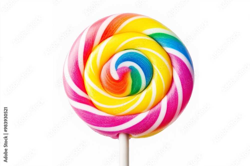 Colorful Rainbow lollipop on a white background Colorful Rainbow lollipop on a white background