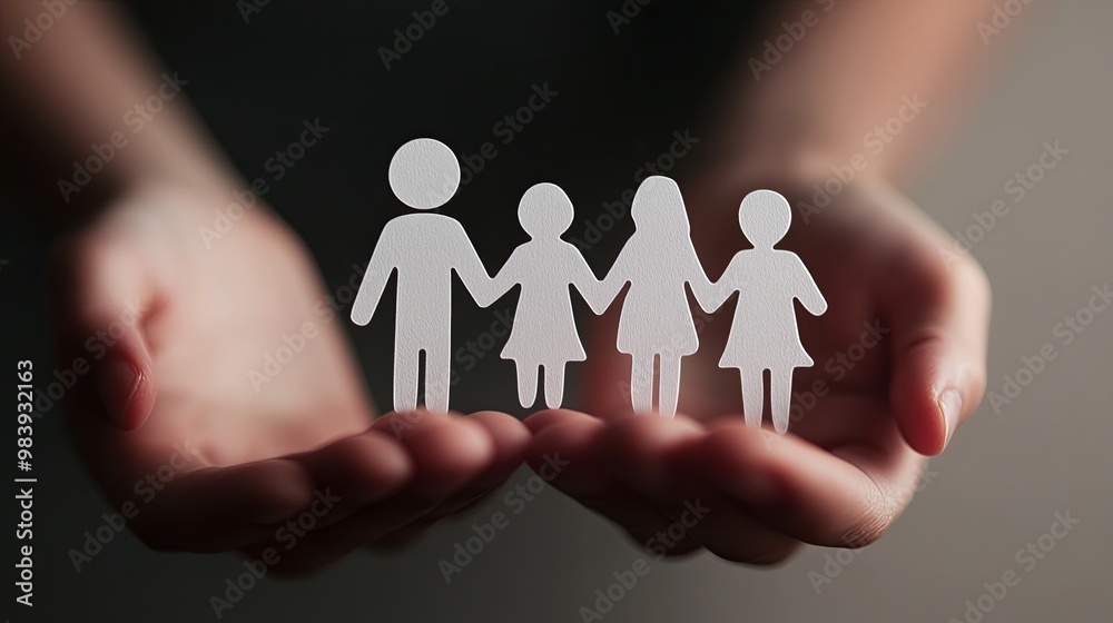 Portrait of a loving family showcasing unity and togetherness against a minimalist background, conveying strong emotional bonds and family values. 
