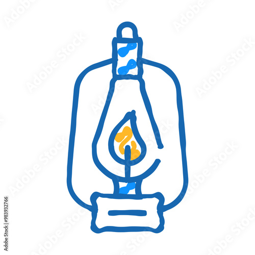 kerosene burner doodle icon sketch vector. kerosene burner sign. isolated symbol illustration
