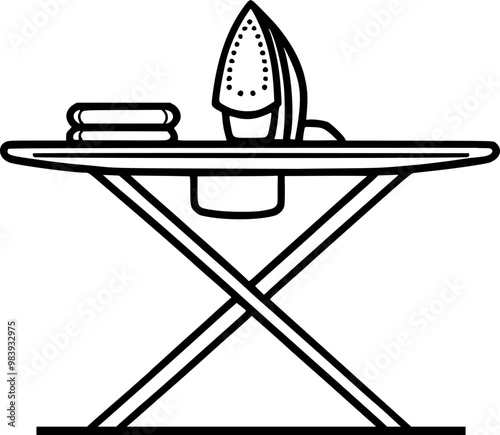 Ironing board and iron icon vector, filled flat sign, solid colorful sign, symbol, vector, art